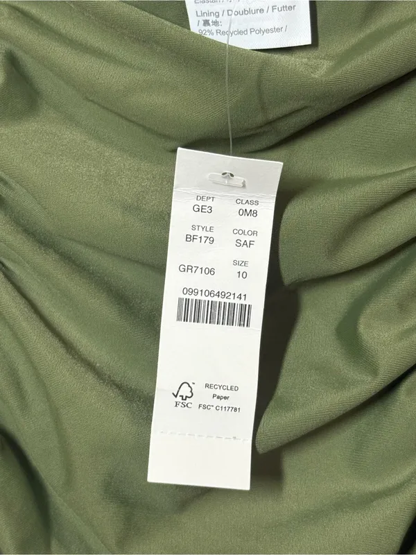 J. Crew NWT Olive Green Ruched Scoop One-Piece Swimsuit, size 10 - Image 3