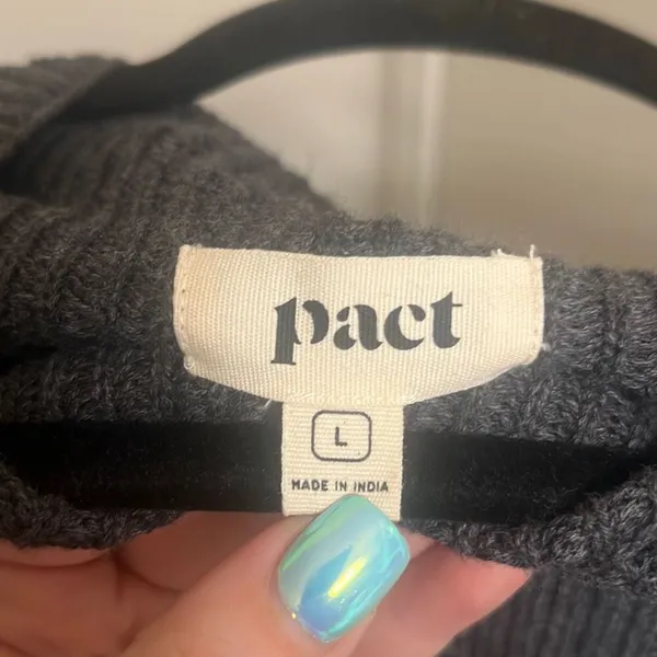 ✨Pact Women's Fisherman Knit Tunic Grey Sz Large Sweater✨ - Image 7