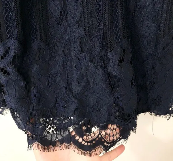 Altar’d State Blue & Black Lace Sleeveless Blouse - Image 7
