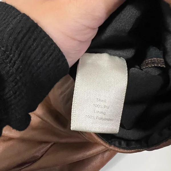 Paper Crown Tan Vegan Leather Leggings Size Small $218 - Image 8