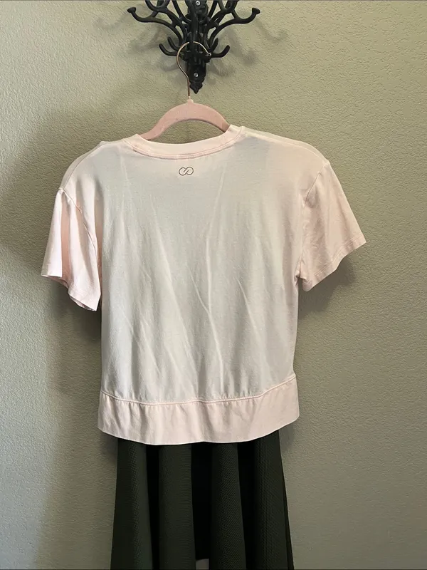 CALIA by Carrie Underwood Pale Pink Twist-Front Short Sleeve Tee - Image 3