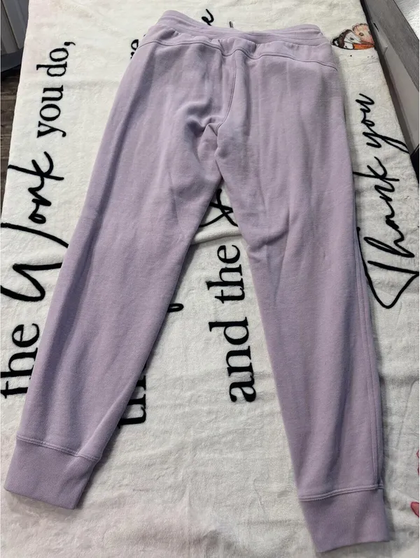 DKNY Ladies Plush Cotton Warm Cozy Fleece Draw String Jogger Lavender S - Image 3