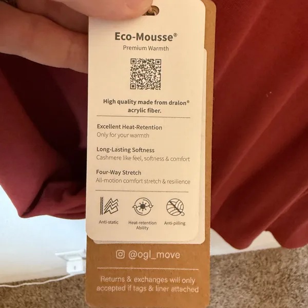OGL Eco-Mousse ProWarm Long Sleeves Mockneck Tucks Midi Dress Rust Red XL - Image 8