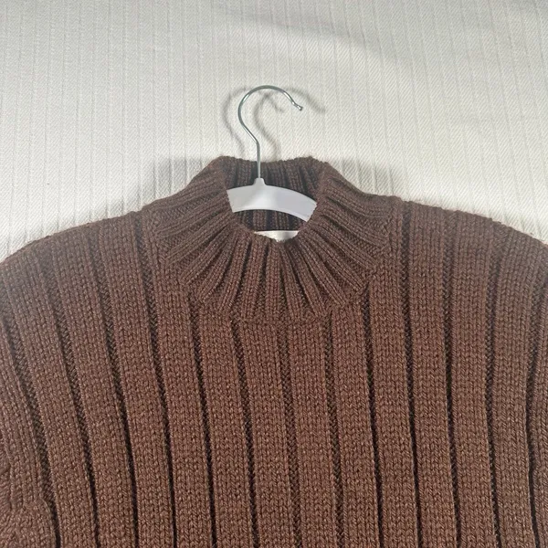 Jones New York Womens Small Brown Sweater Long Sleeve Knit Pullover - Image 4