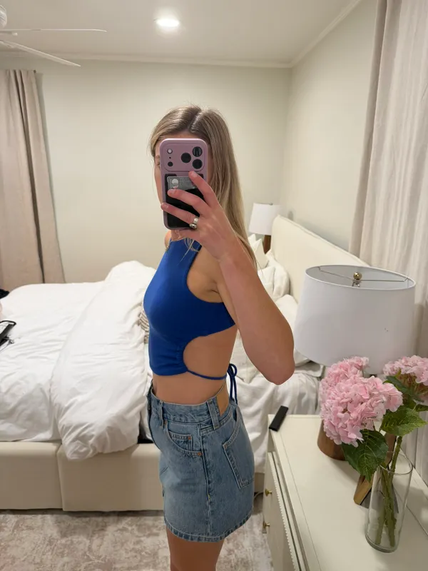 Royal Blue Crop Top - Image 2