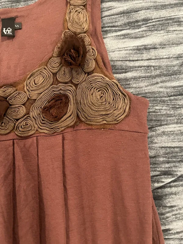 Brown flower dress size s - Image 3