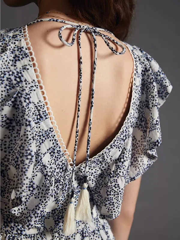 Anthropologie | V-Neck Plunge Tunic Mini Dress, Medium - Image 3