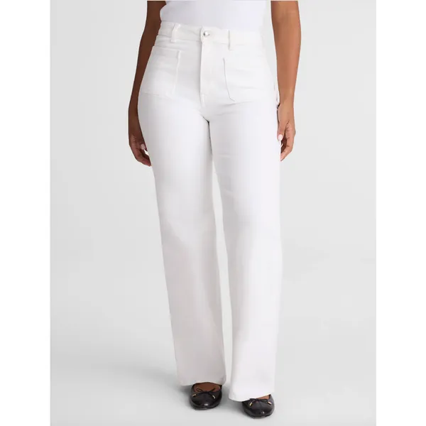 Madewell The Curvy Emmy Wide Leg Jean Super Stretch Denim Tile White US 28 NWT - Image 2