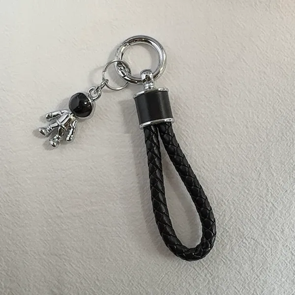 Astronaut Charm Car Keychain for Men Women Braided Rope Bag Charm Key Rings - Image 2