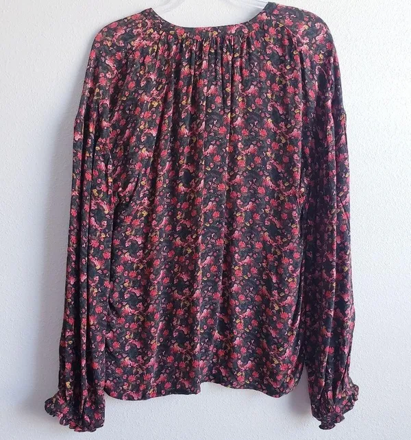 Something Navy Floral Long Sleeve Blouse - Image 5