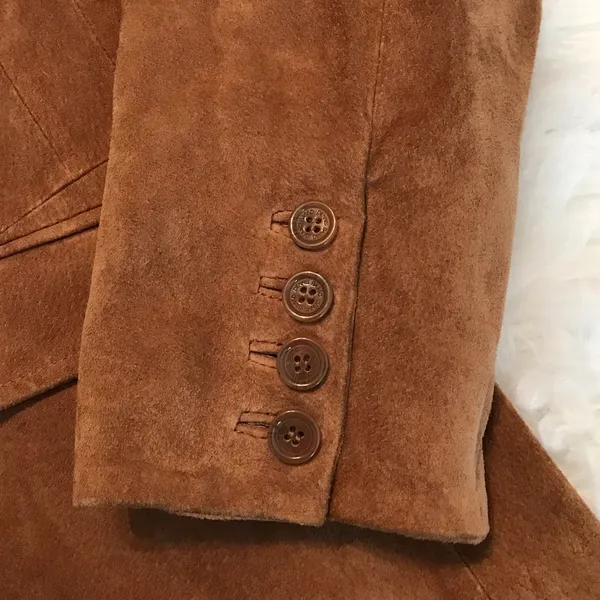 Dennis by Dennis Basso genuine leather jacket blazer Women’s size medium brown - Image 4