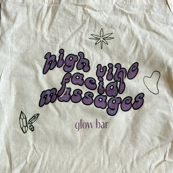 High vibe facial massages glow bar canvas tote - Image 2