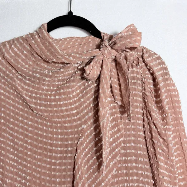 Ulla Johnson Soft Mesa Pink Silk Blend Sheer Carine Top Blouse Size S - Image 9