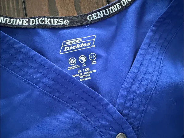 Dickies WonderWink Women's V-Neck Tunic Top in Royal Blue - Image 3