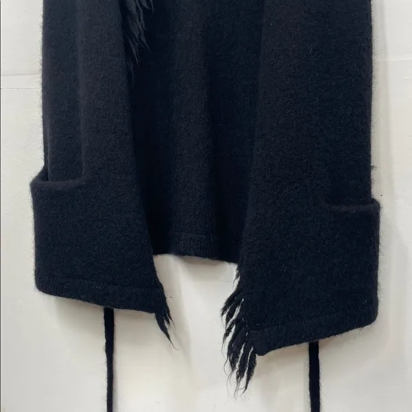 Wilfred Free Black Alpaca Wool Blend Sweater Vest with Fringe size Small - Image 4