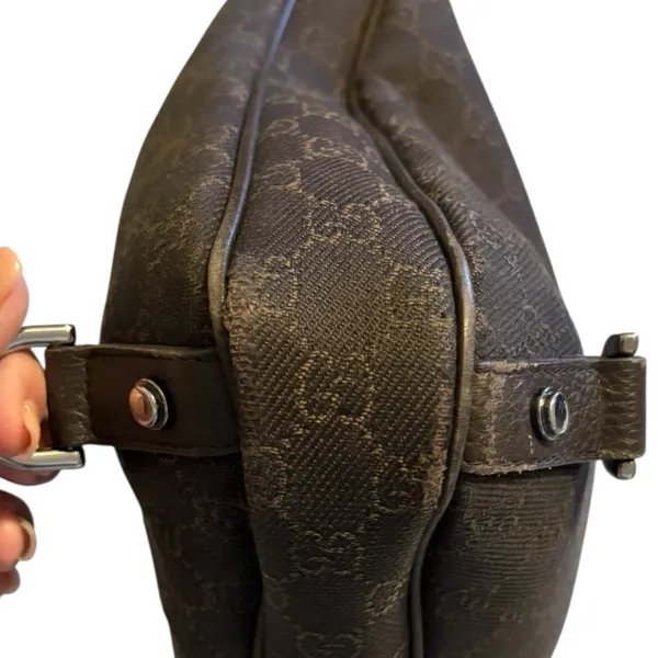 Gucci GG Canvas Abbey D-Ring Vintage Hobo Shoulder Bag - Image 8