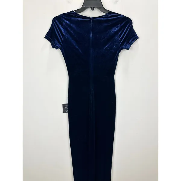 Lulus Eternal Elegance Navy Blue Velvet Short Sleeve Maxi Dress Formal Small NWT - Image 12