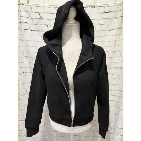 Trendy Queen Zip Up Hoodies For Women Cropped Sweatshirts Fall Y2K Size Small - Image 4