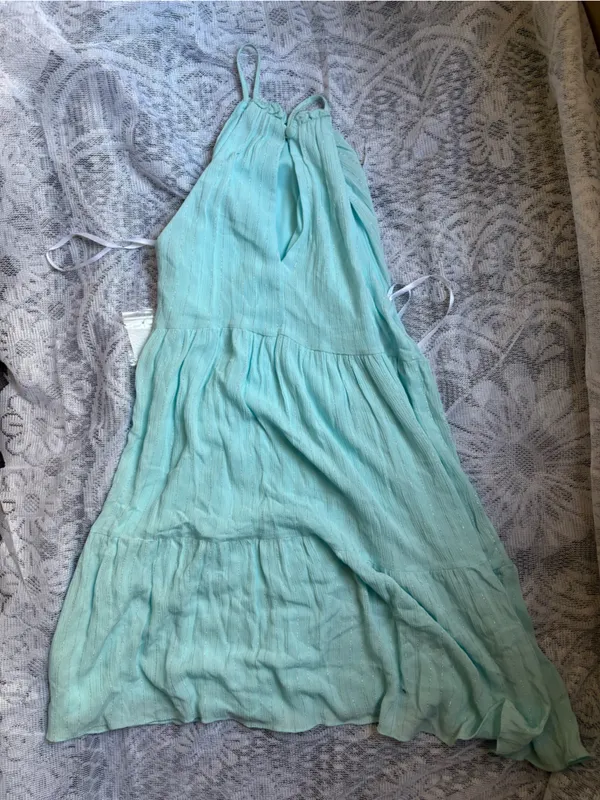 B Darlin Light Aqua Spaghetti-Strap Dress - Image 2