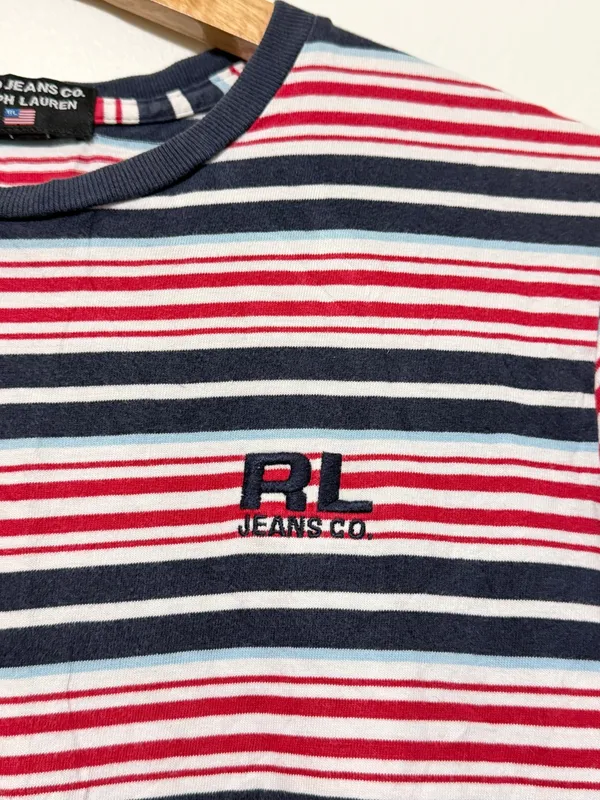 Ralph Lauren Striped Tee Size Medium Women’s Vintage Y2K Cotton Rugby USA Shirt - Image 5