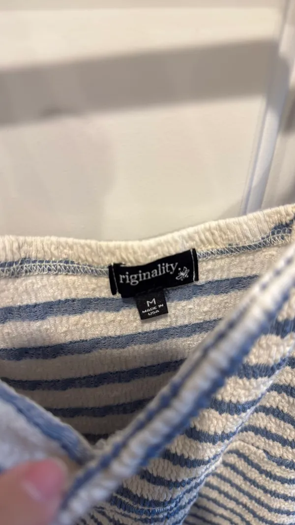 Blue Striped Dress Size M - Image 3
