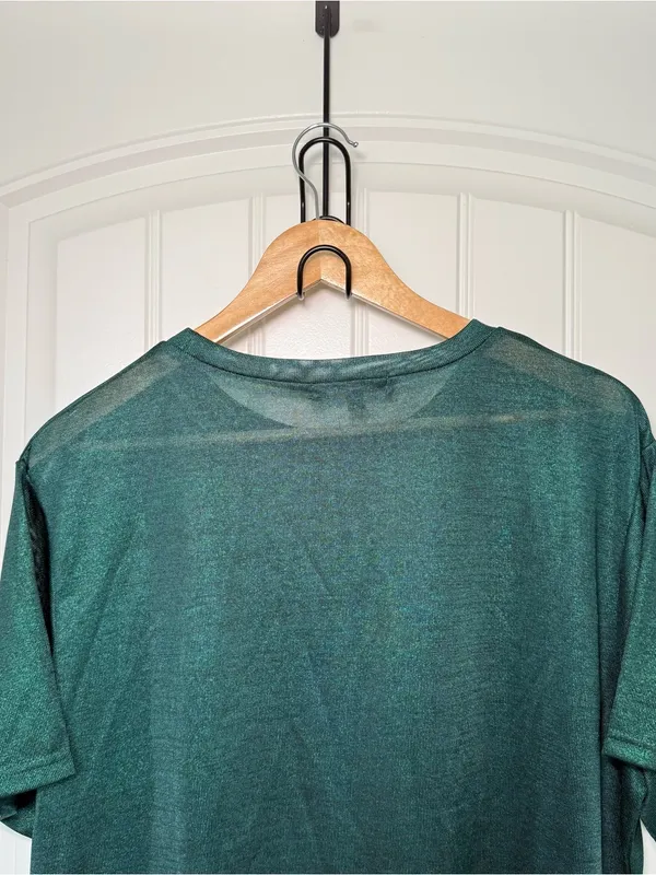 Fore Women’s Small Emerald Green Metallic Five Points Top Festival Indie Sleaze - Image 5