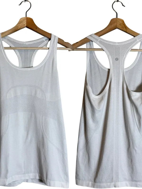 Lululemon Swiftly Tech Racerback Tank Top Women's 8 White Workout Gym Fitness - Image 2