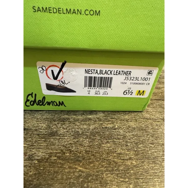 Sam Edelman Women Nesta Mary Jane Flat Black Leather Size 6.5 Ballet Pointed Toe - Image 13