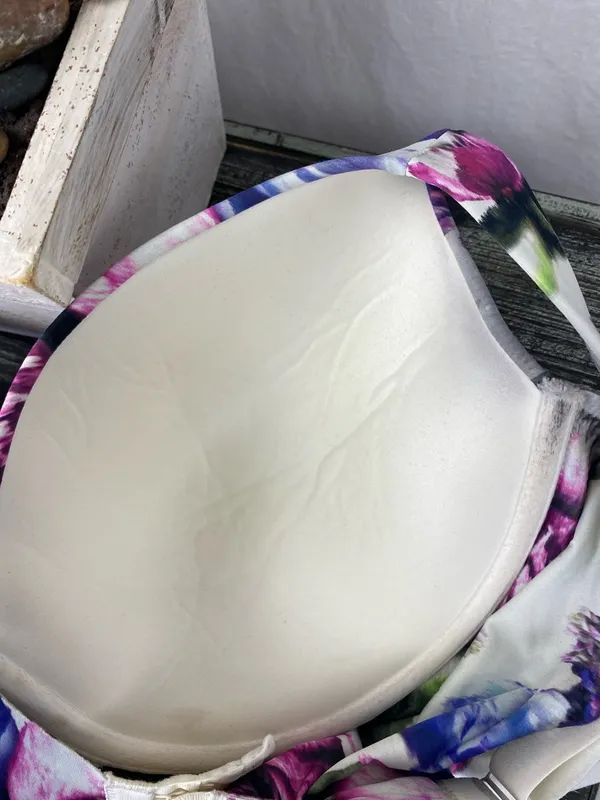 Cacique White Floral Print Underwire Lightly Lined Full Cover Contour Bra 42DD - Image 3