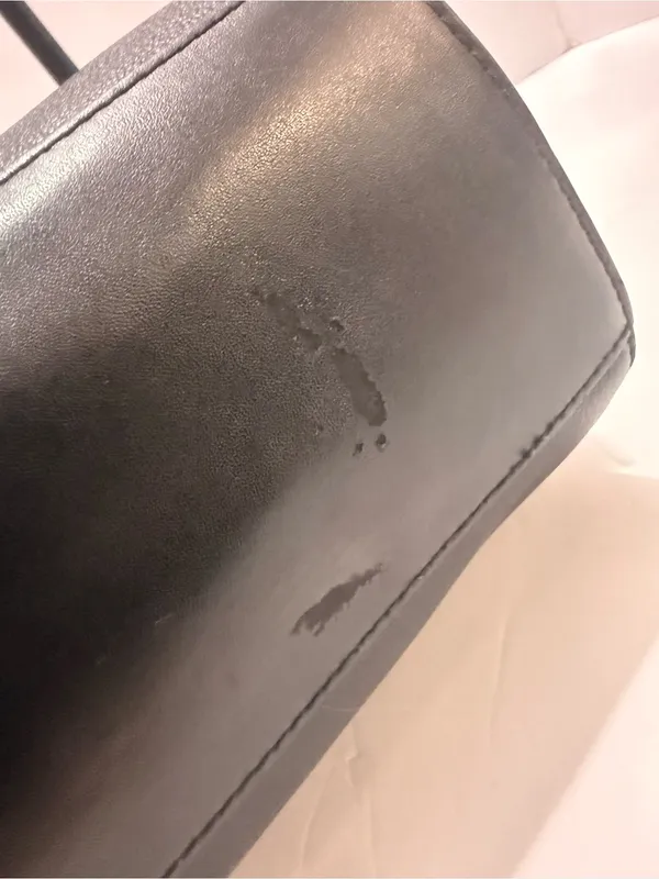 Michael Kors Avril Small Black Pebbled Leather & Suede Satchel - Image 10