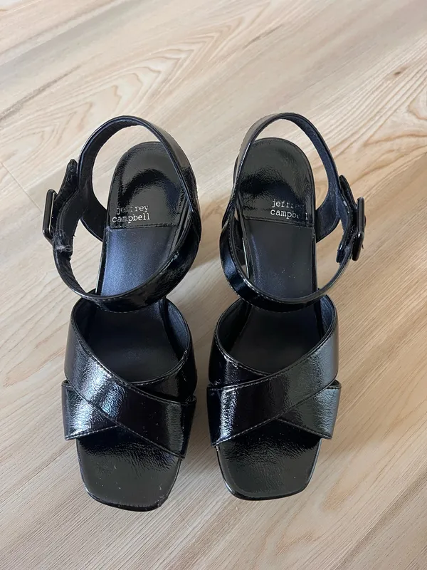 Jeffrey Campbell Amma Patent Platform Block Heel Sandals - Image 6