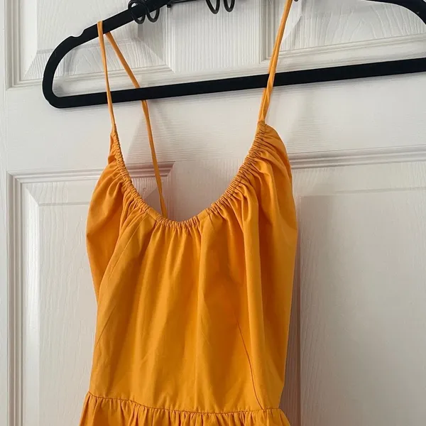 Banana Republic - POPLIN HALTER MIDI DRESS Turmeric Spice Size Small NWOT - Image 4