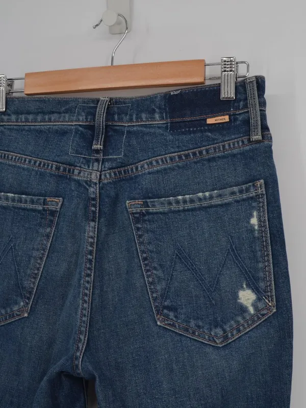 MOTHER Pixie Tomcat Ankle Jeans Distressed Blue Size 28 - Image 4