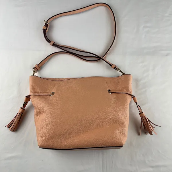 Coach Andy‎ CA-213 Purse Tan/Brown Leather Bucket Bag/Crossbody Drawstring - Image 4