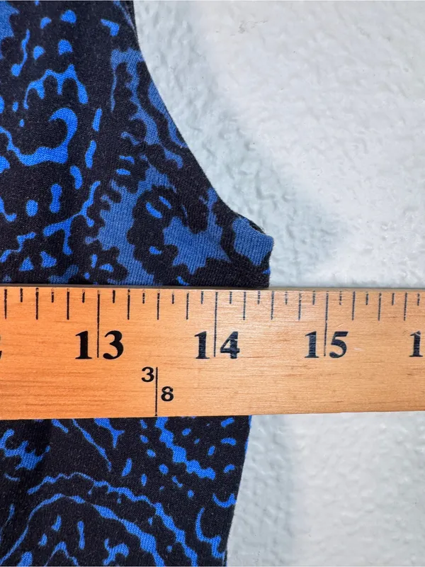 Boden Blue Black Printed Mini Dress Womens 8P Stretch Comfort Sleeveless Casual - Image 5