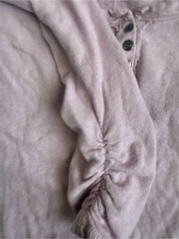Anthropologie Pilcro Dusty Pink Long Sleeve Henley Top - Image 7
