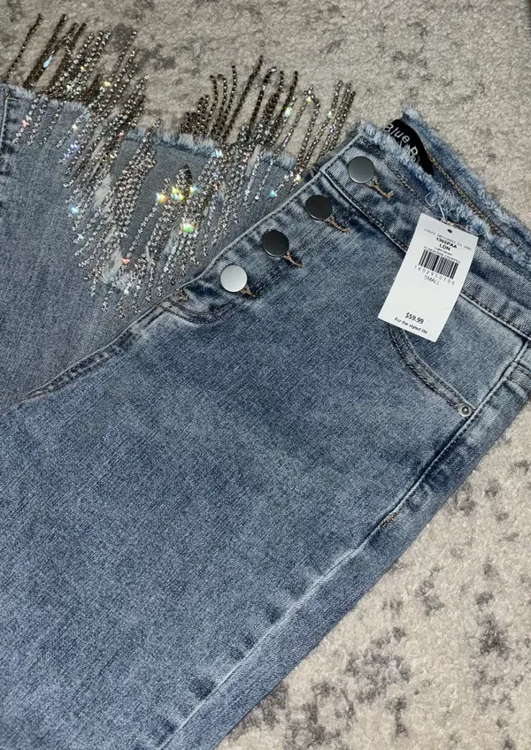 Rhinestone Cropped Flare Jean - Image 3