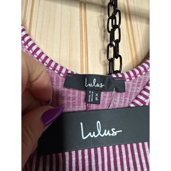 NWT Lulus Sleeveless Mini Dress Washed Blue Magenta Party Casual Bundle Size XS - Image 7