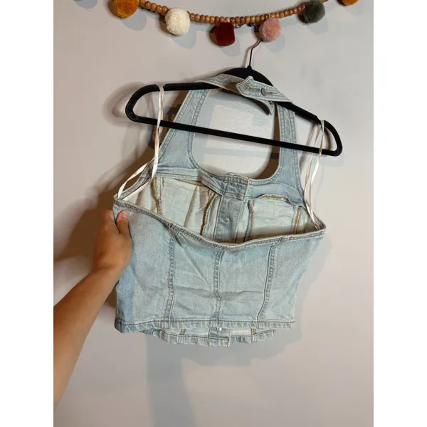 Universal Threads denim halter corset top - Image 2