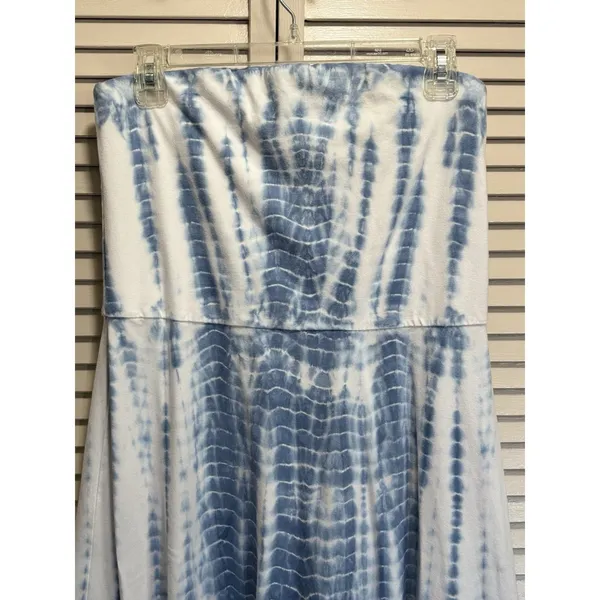 Lauren Ralph Lauren Strapless‎ Tie Dye Long Dress Fit Flare Size Large Elastic - Image 2