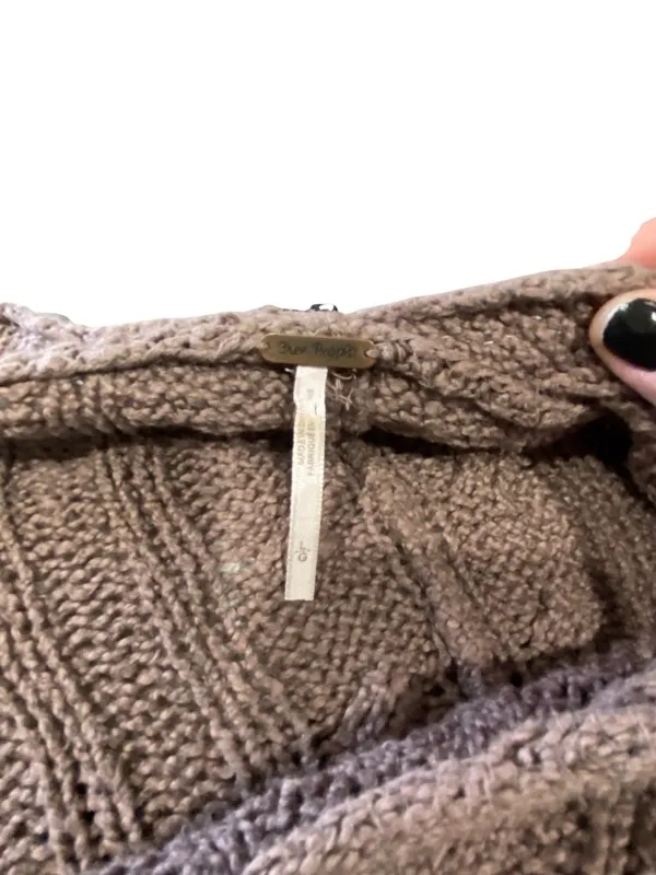 Free People Easy Cable Oversized Sweater Mocha Size L Boho Hippie Cottagecore - Image 3