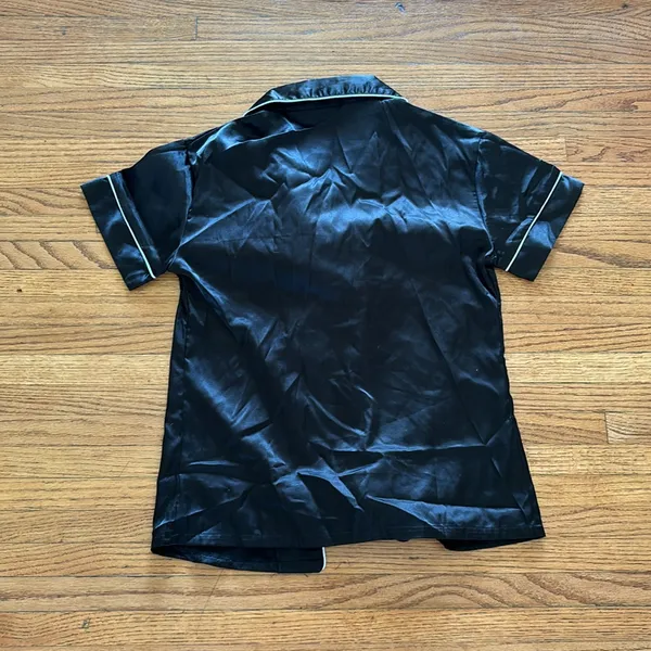 Button front pajama top Black - Image 4