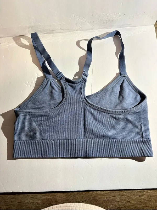 Blue Seamless Racerback Sports Bra - Image 2
