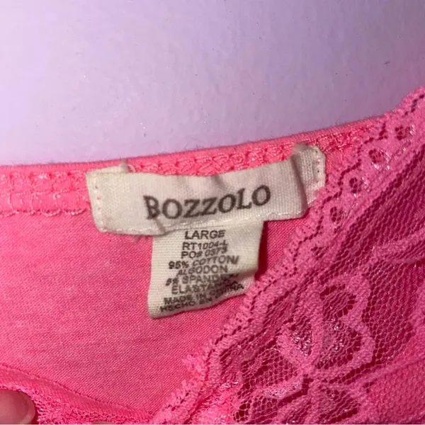 Bozzolo Size L Pink Cami w Lace Trim 90s Y2K Longline - Image 3
