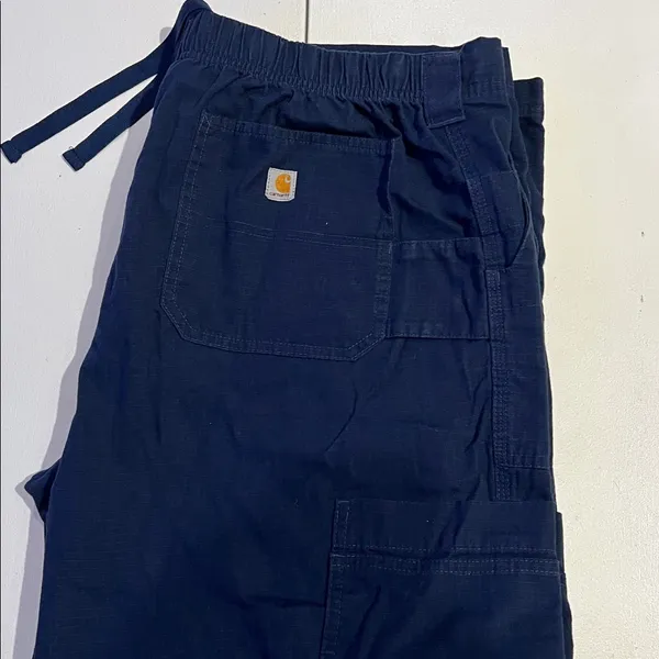Carhartt Scrub Pants Women Sz L Cargo Blue drawstring, medical office - Image 15