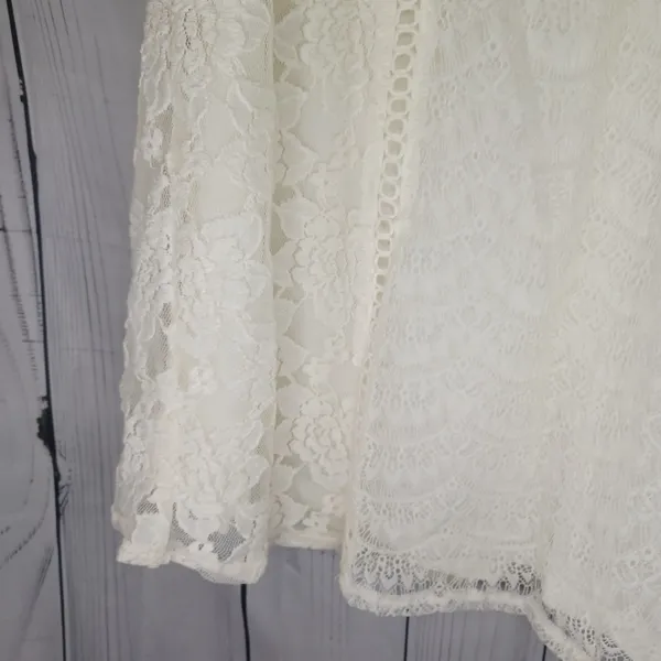 Umgee Bohemian Chic V-Neck Cottagecore Lace Mini Dress in Cream NWT - Image 5