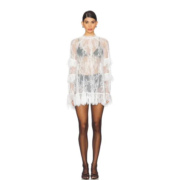 Stone Cold Fox X Revolve Mia Mini Dress White Lace Size XS - Image 4