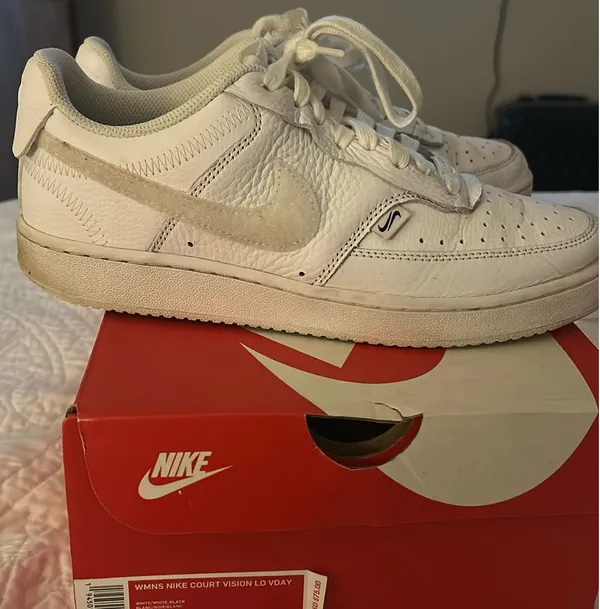White Nike Court Vision Low Sneakers Women’s 9 - Image 3