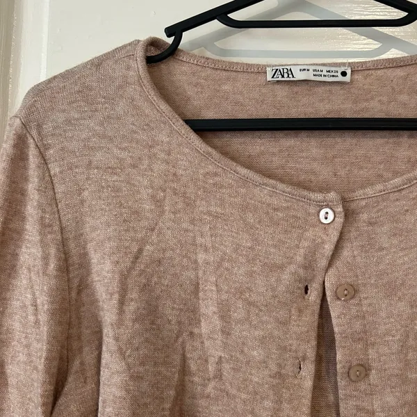 Zara cropped button up sweater - Image 2