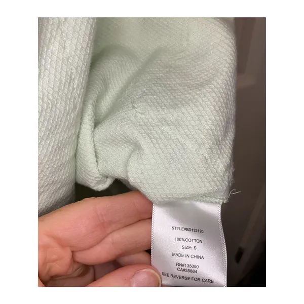 Boutique Mint Green Textured Cotton Shift Dress Crochet Hem Sleeveless Small - Image 6